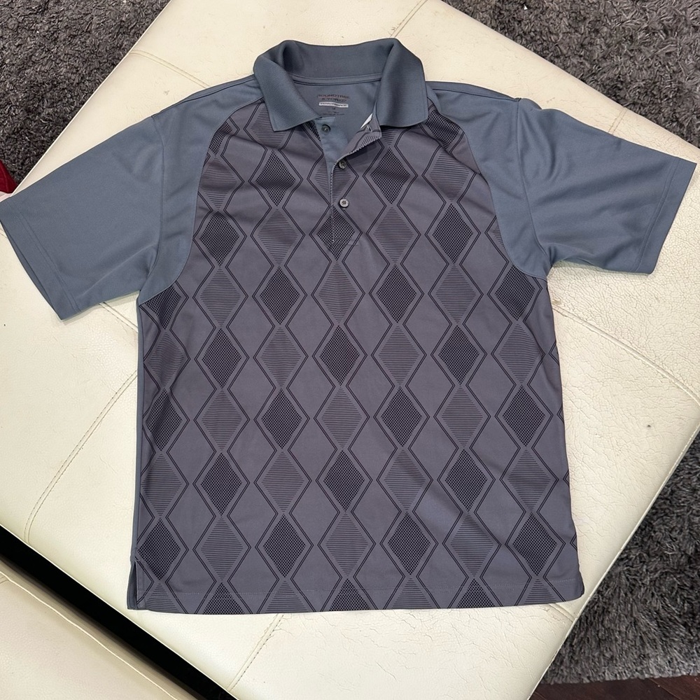 Lightweight Short Sleeves Gray Argyle Shirt